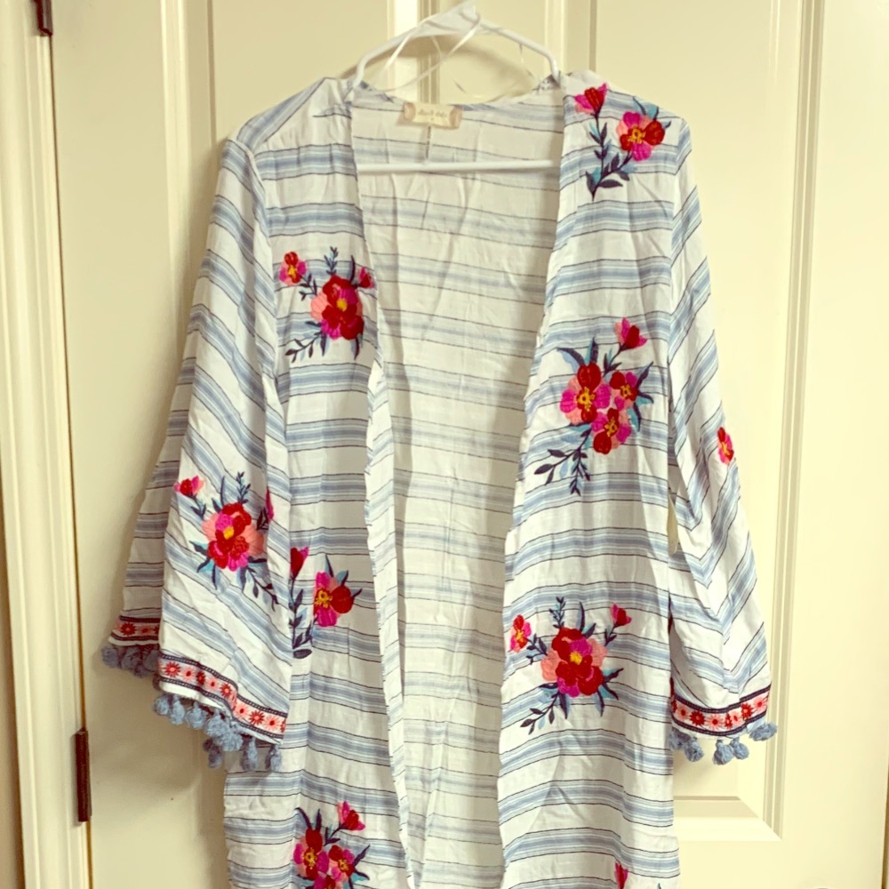 Altar’d State Floral and Striped Kimono Cover Up